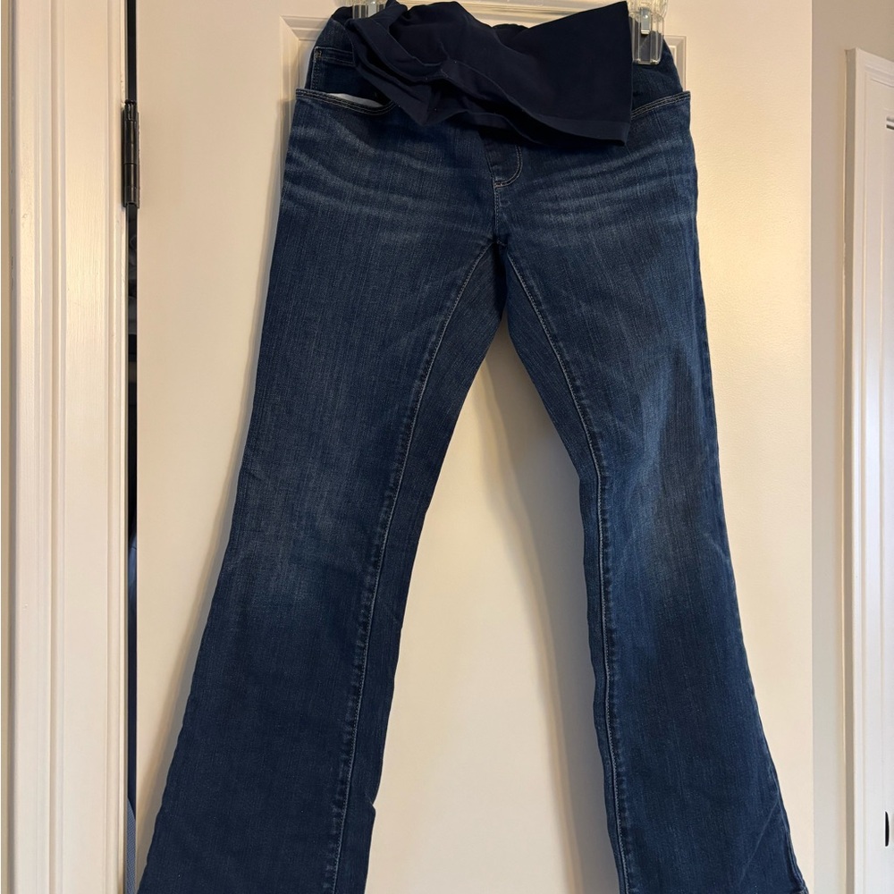 A Pea in the Pod Dark Blue Flare Jeans